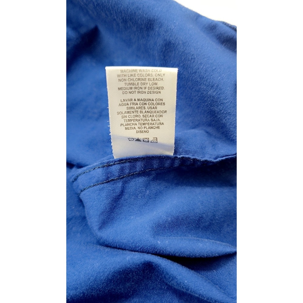Rugby University Men's Blue Design Cotton Button Up Shirt Large - Picture 5 of 8